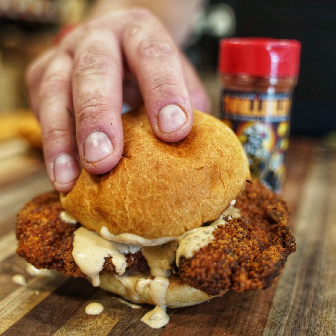 Thrillbilly Spicy-Ass Nashville Fried Chicken Sandwich