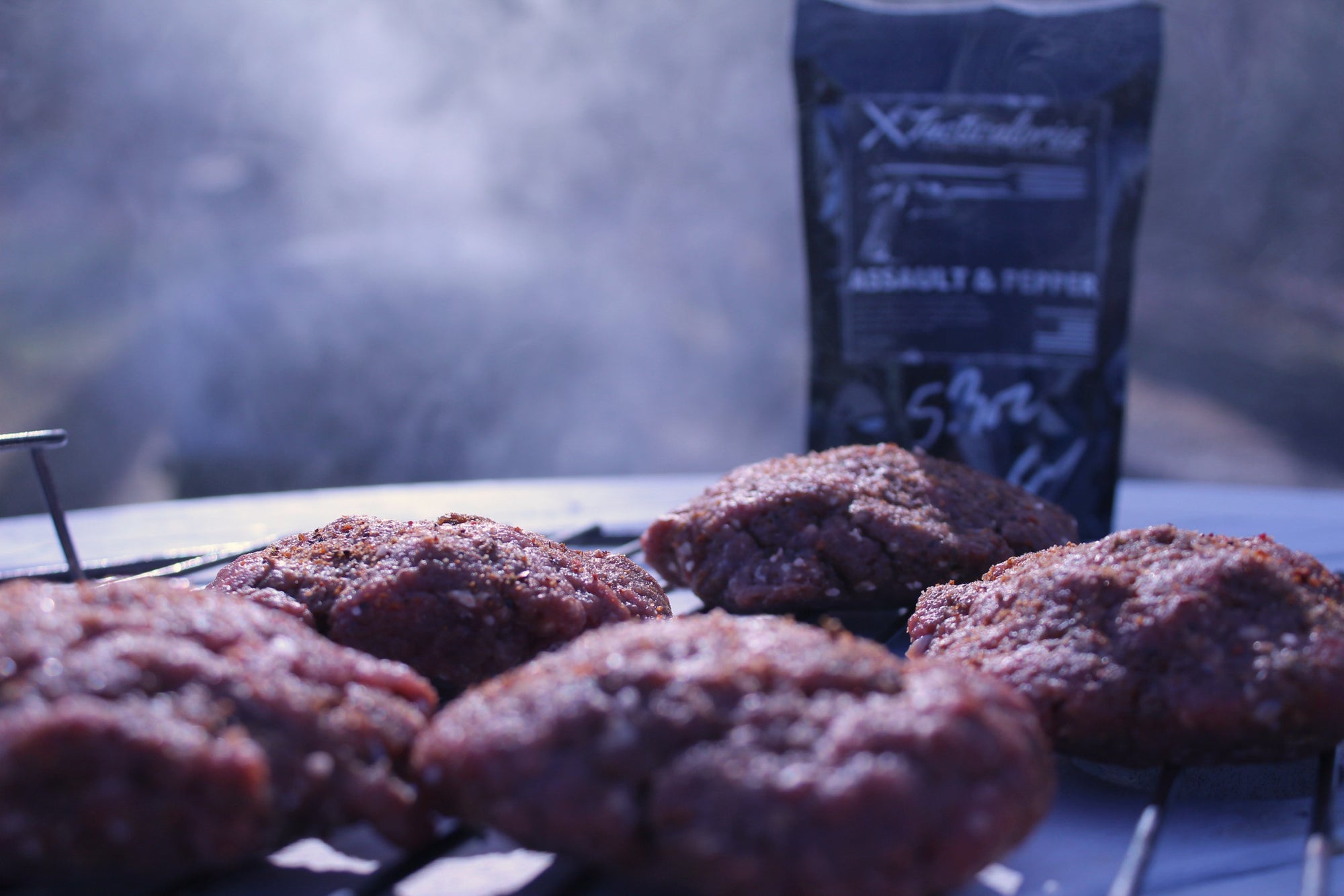Assault & Pepper Smoked Venison Burgers